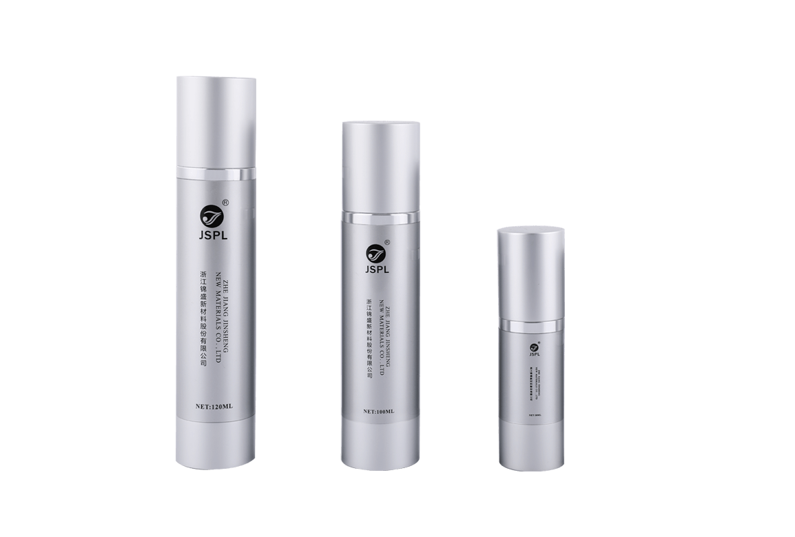 Silver Anodized Aluminum Airless Lotion Bottles