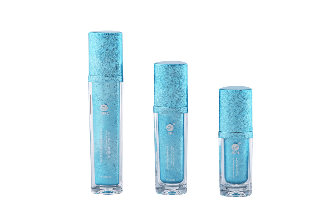 Blue Acrylic Ice Crackle Lotion Bottles