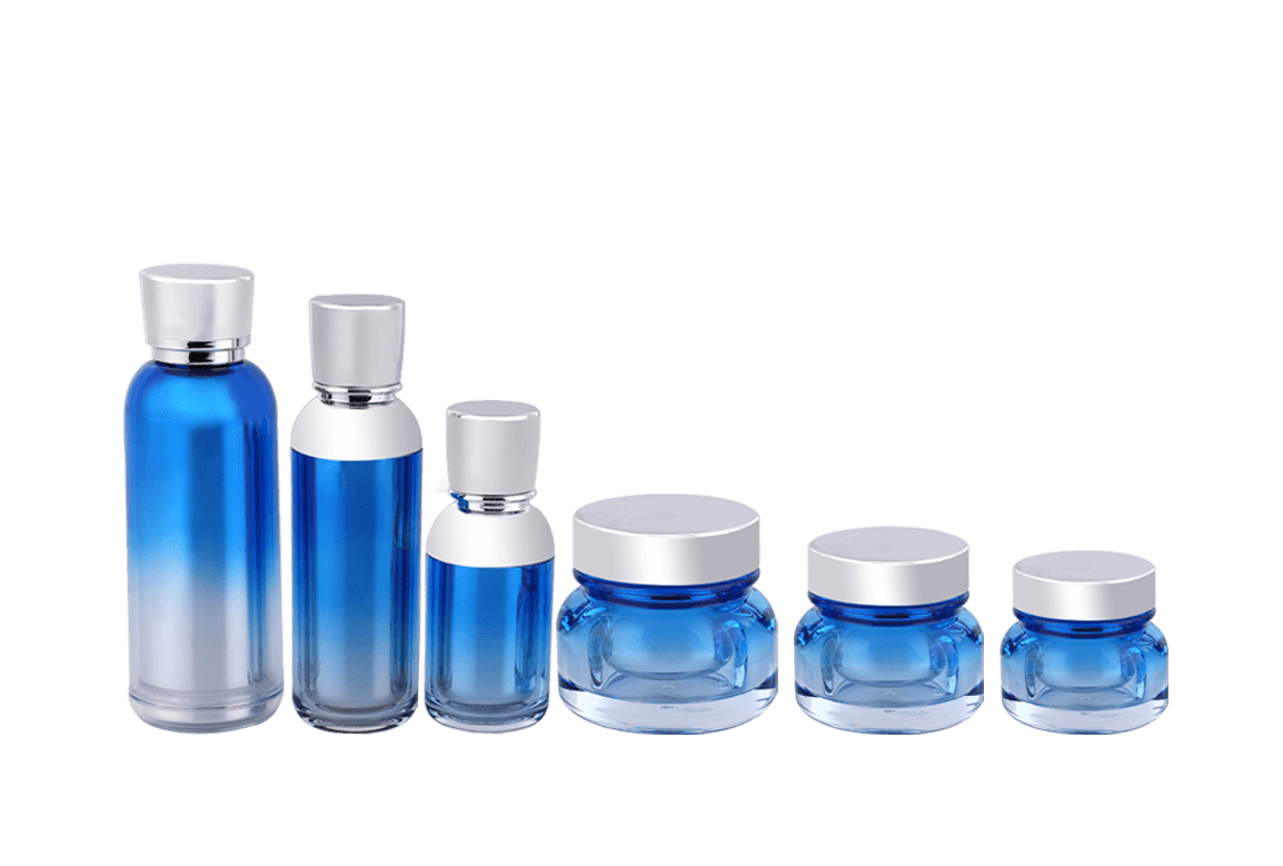 Blue Plastic Thick-Walled Cosmetic Bottle