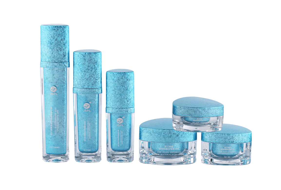 Blue Acrylic Ice Crackle Lotion Bottles/Jars