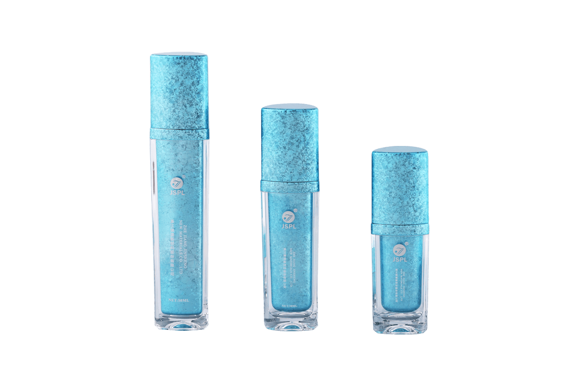 Blue Acrylic Ice Crackle Lotion Bottles