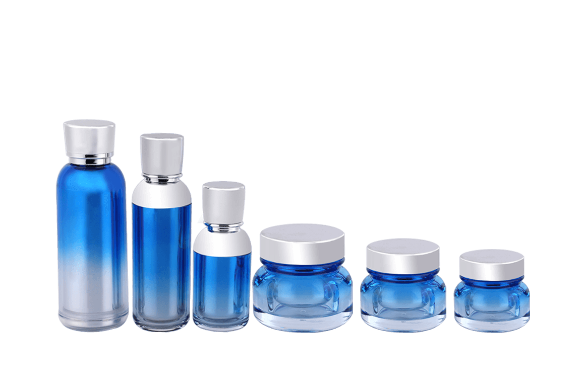 Blue Plastic Thick-Walled Cosmetic Bottle