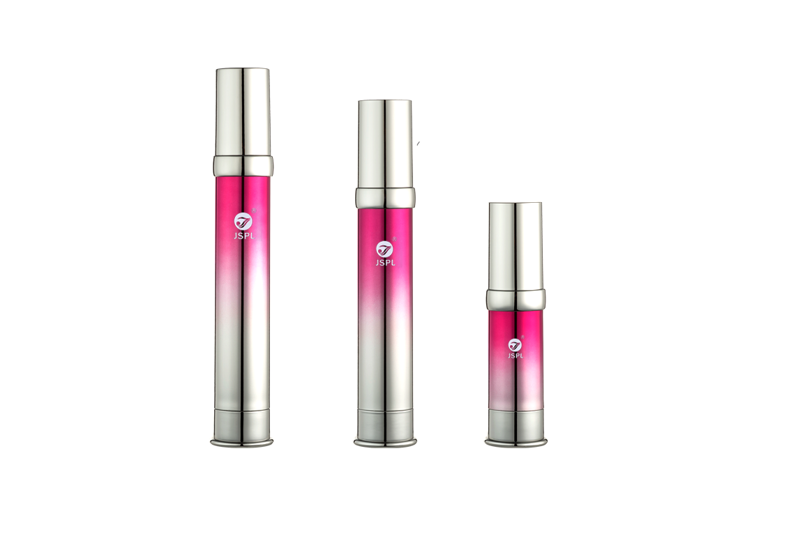 Pink Slim Plastic Airless Lotion Bottles