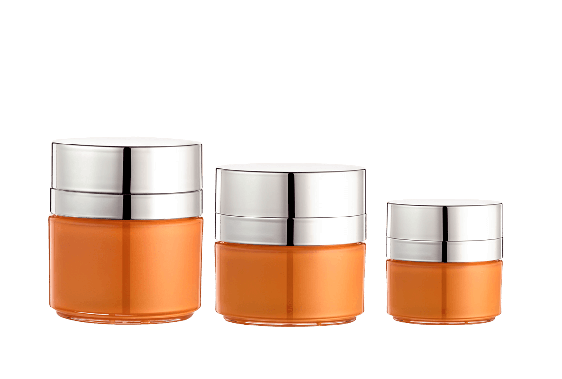 Orange acrylic airless cream jar