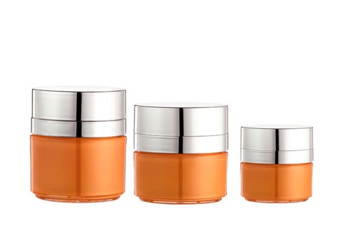 Orange acrylic airless cream jar