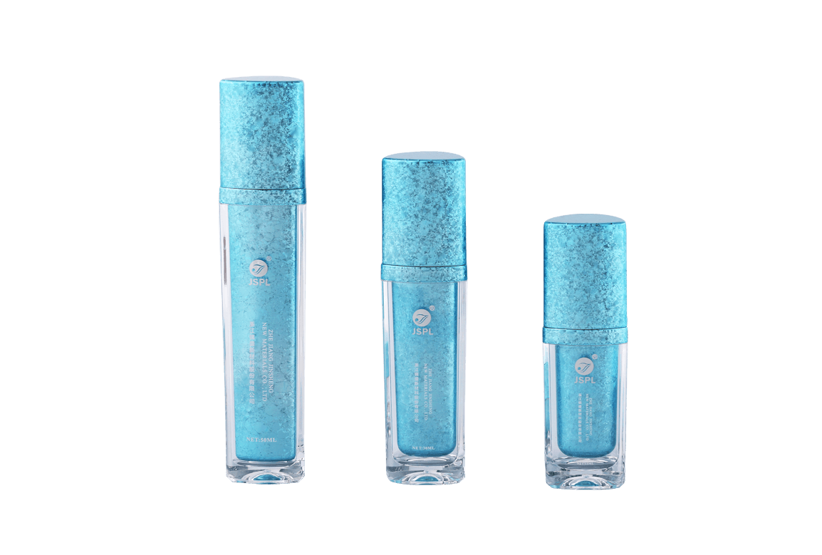 Blue Acrylic Ice Crackle Lotion Bottles/Jars