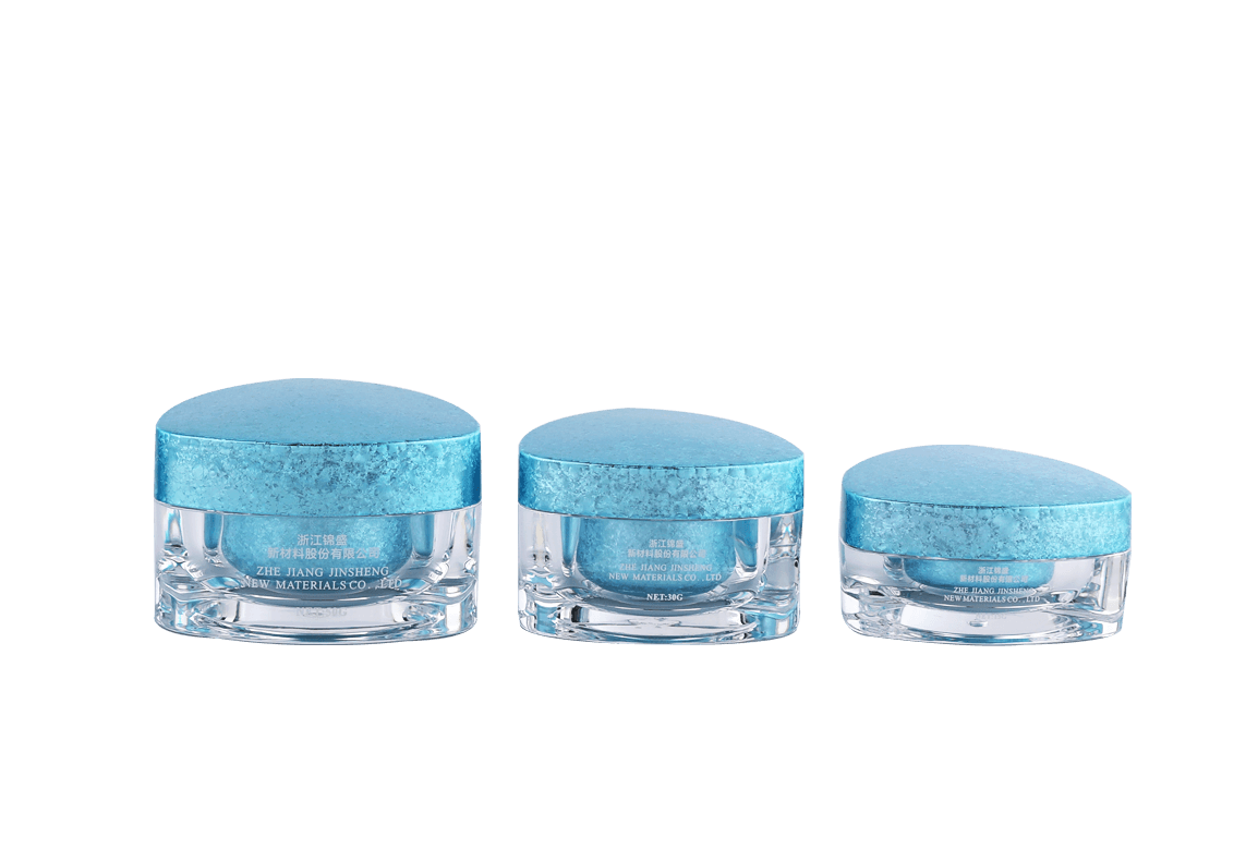 Blue Acrylic Ice Crackle Lotion Bottles/Jars