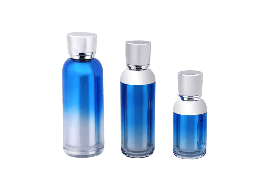 Blue Plastic Thick-Walled Cosmetic Bottle